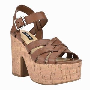 Nine West Cheers Heeled Plateau Sandalen Bruin Nederland | JRN-369570